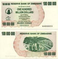 *100 000 000 Dolárov Zimbabwe 2.5.2008, P58 UNC - Kliknutím na obrázok zatvorte -